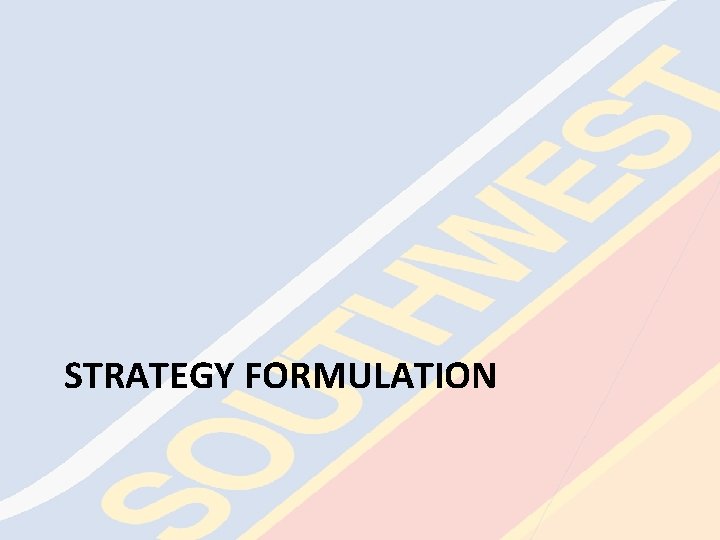 STRATEGY FORMULATION 