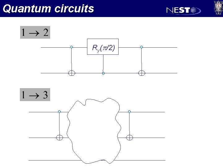 Quantum circuits Ry(p/2) 