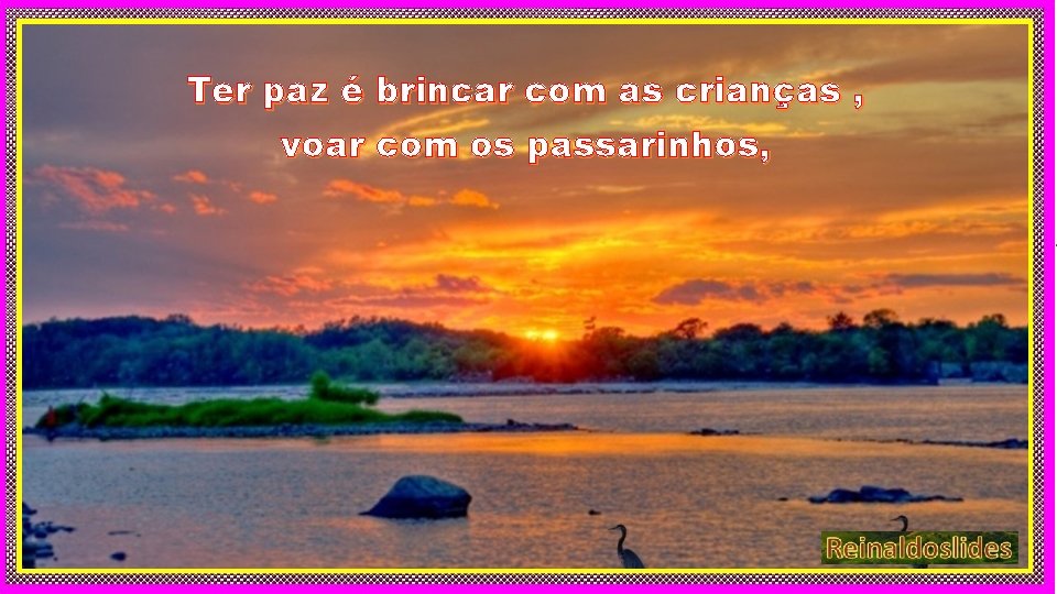 Ter paz é brincar com as crianças , voar com os passarinhos, 