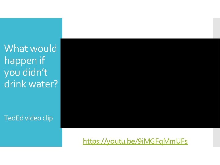 What would happen if you didn’t drink water? Ted. Ed video clip https: //youtu.