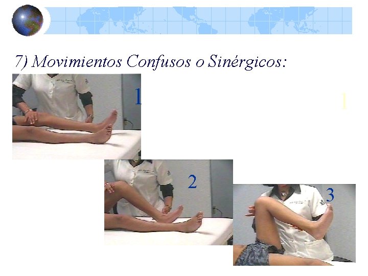 7) Movimientos Confusos o Sinérgicos: 1 1 2 3 