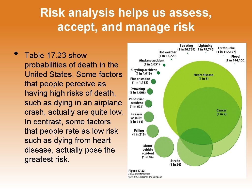 Risk analysis helps us assess, accept, and manage risk • Table 17. 23 show