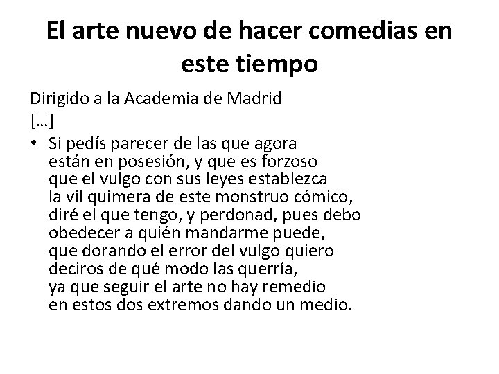 El arte nuevo de hacer comedias en este