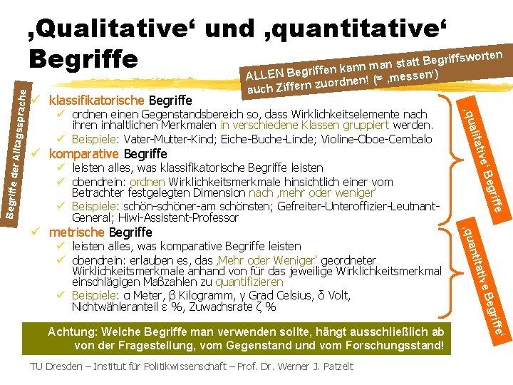 r Alltagssp ü ordnen einen Gegenstandsbereich so, dass Wirklichkeitselemente nach ihren inhaltlichen Merkmalen in