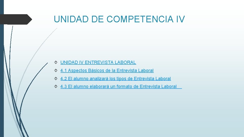 UNIDAD DE COMPETENCIA IV UNIDAD IV ENTREVISTA LABORAL 4. 1 Aspectos Básicos de la UNIDAD DE COMPETENCIA IV UNIDAD IV ENTREVISTA LABORAL 4. 1 Aspectos Básicos de la