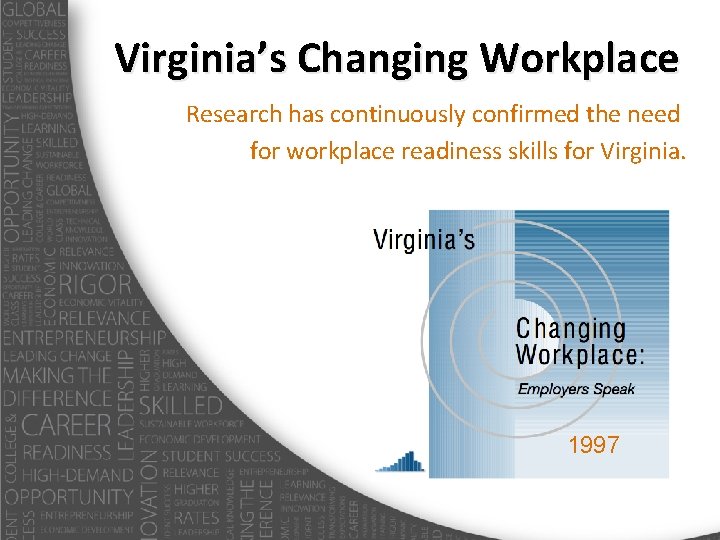 Virginia’s Changing Workplace Research has continuously confirmed the need for workplace readiness skills for