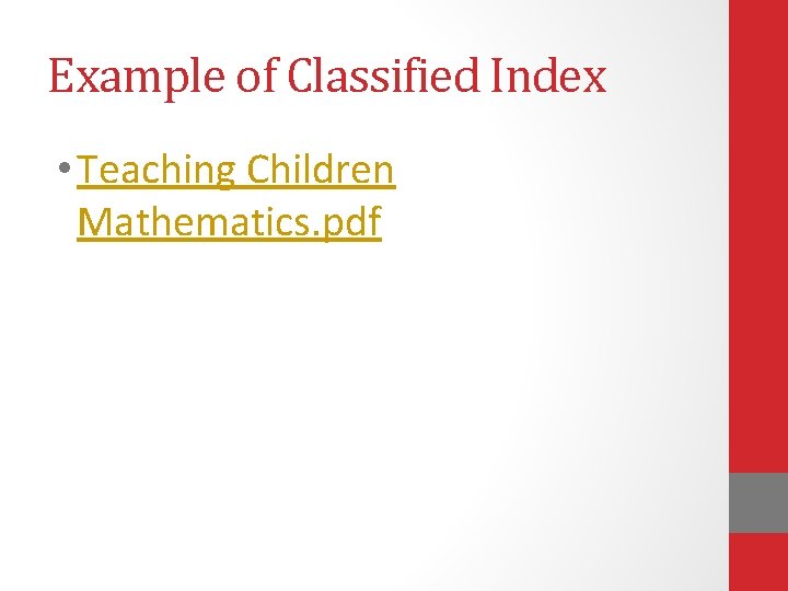 Example of Classified Index • Teaching Children Mathematics. pdf 