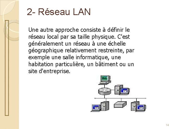 2 - Réseau LAN Une autre approche consiste à définir le réseau local par