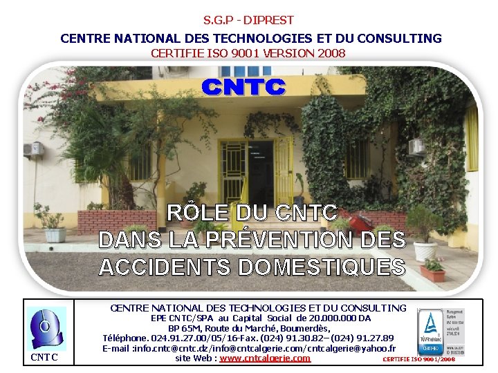 S G P DIPREST CENTRE NATIONAL DES TECHNOLOGIES