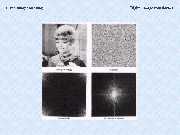 Digital image processing Digital image transforms 