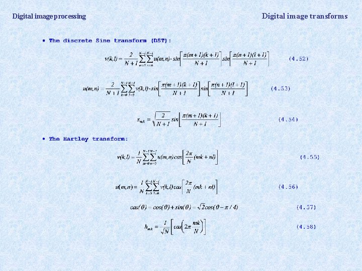 Digital image processing Digital image transforms 