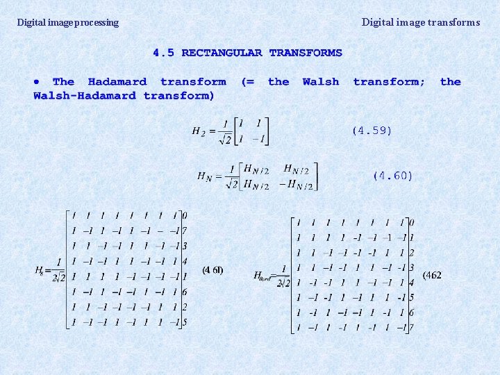 Digital image processing Digital image transforms 