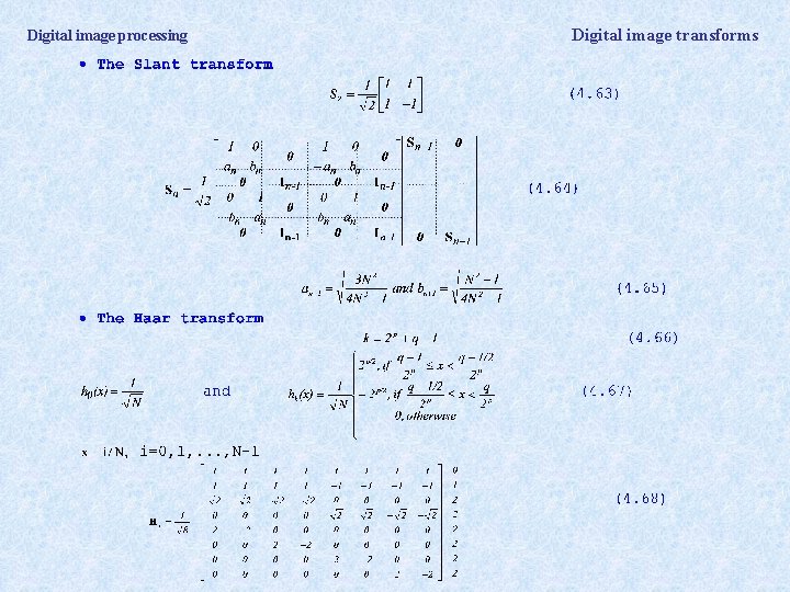 Digital image processing Digital image transforms 