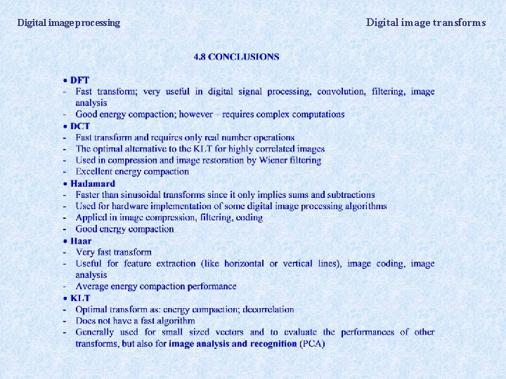 Digital image processing Digital image transforms 