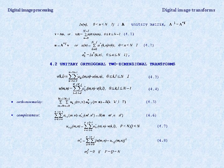 Digital image processing Digital image transforms 