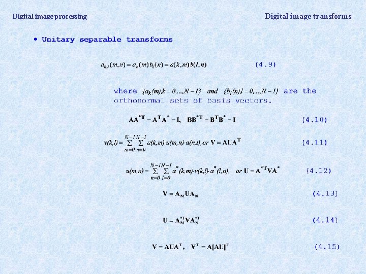 Digital image processing Digital image transforms 