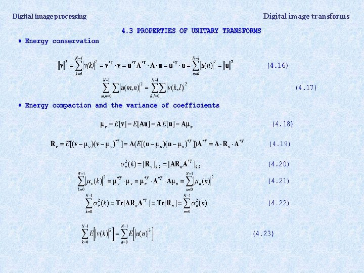 Digital image processing Digital image transforms 