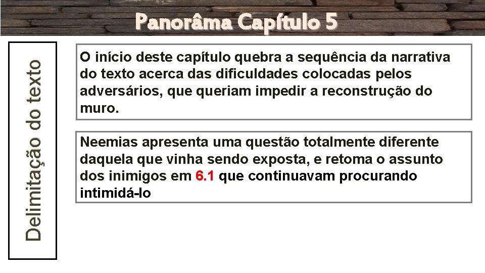 Delimitação do texto Panorâma Capítulo 5 O início deste capítulo quebra a sequência da Delimitação do texto Panorâma Capítulo 5 O início deste capítulo quebra a sequência da