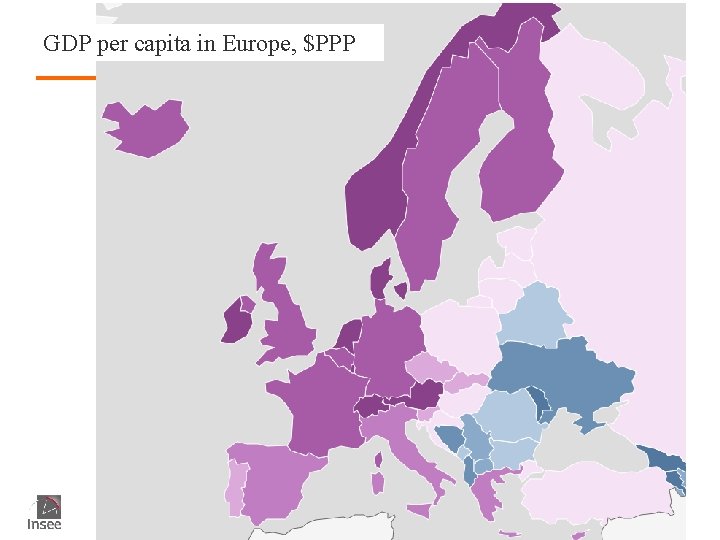GDP per capita in Europe, $PPP 