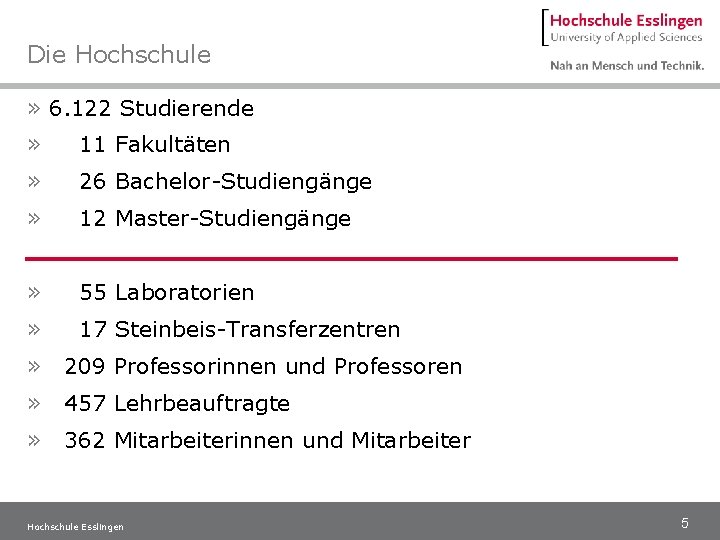 Die Hochschule » 6. 122 Studierende » 11 Fakultäten » 26 Bachelor-Studiengänge » 12