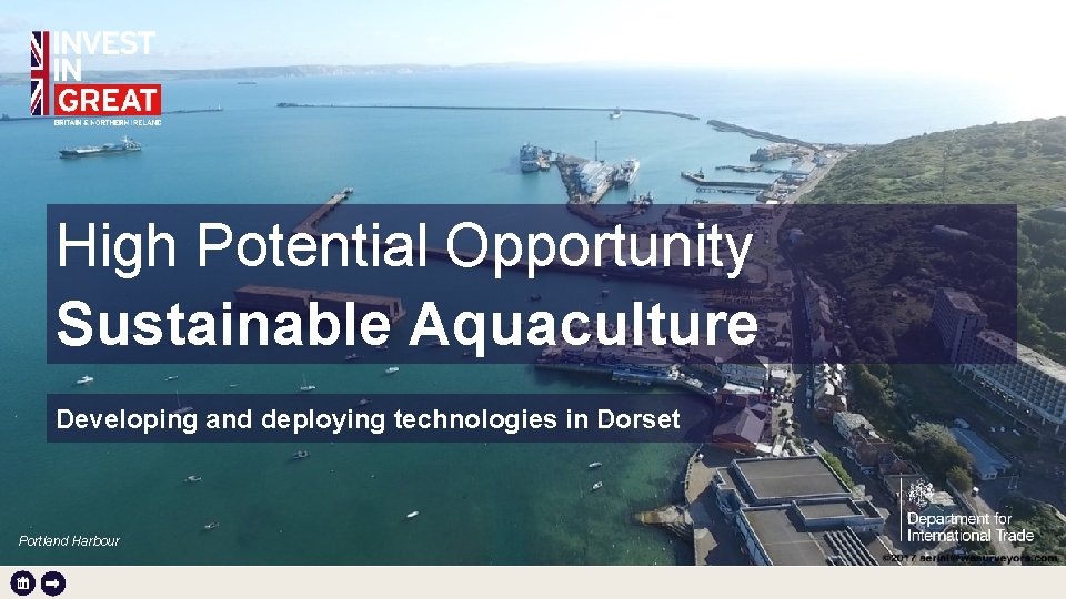 High Potential Opportunity Sustainable Aquaculture Developing and deploying technologies in Dorset Portland Harbour 1