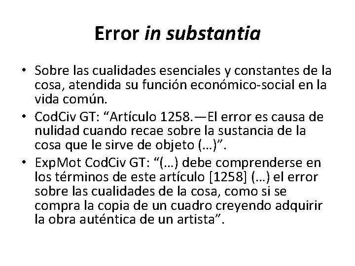 Error in substantia • Sobre las cualidades esenciales y constantes de la cosa, atendida