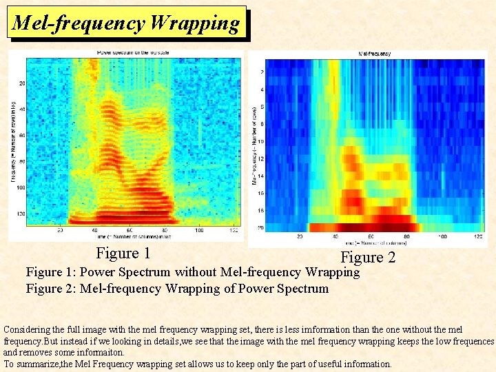 Mel-frequency Wrapping Figure 1 Figure 2 Figure 1: Power Spectrum without Mel-frequency Wrapping Figure