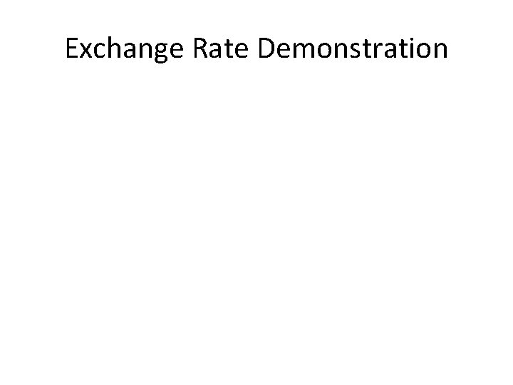 Exchange Rate Demonstration 