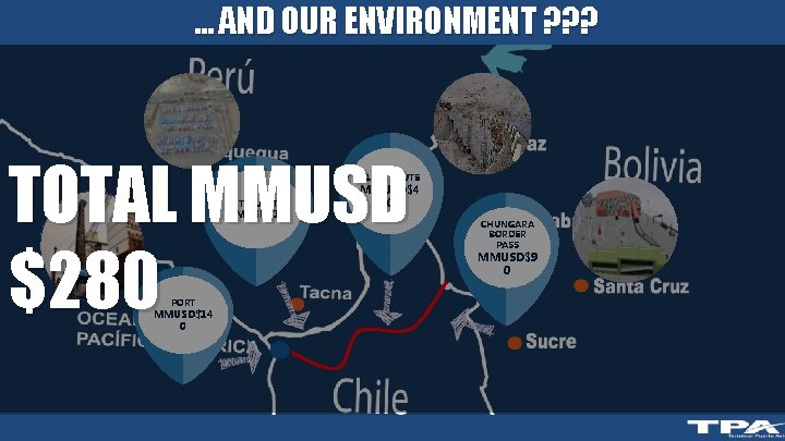 … AND OUR ENVIRONMENT ? ? ? TOTAL MMUSD $280 11 CH ROUTE ANTEPUERTO
