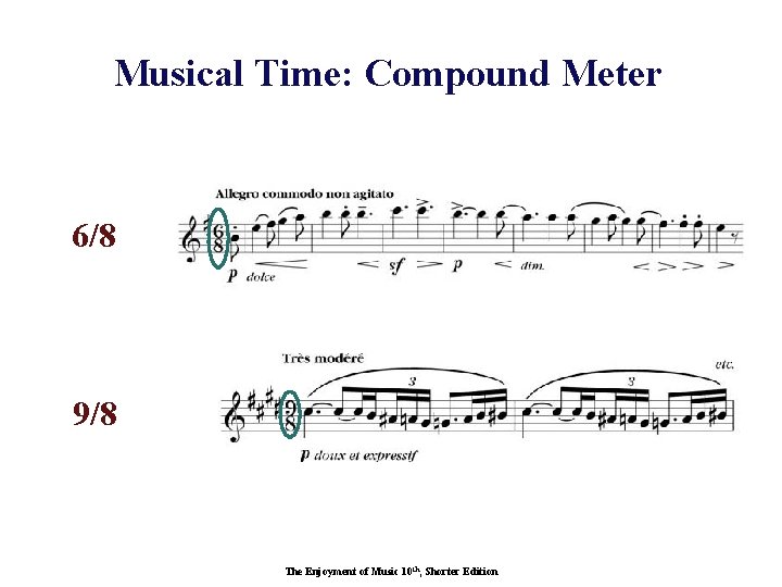 Musical Time: Compound Meter 6/8 9/8 The Enjoyment of Music 10 th, Shorter Edition