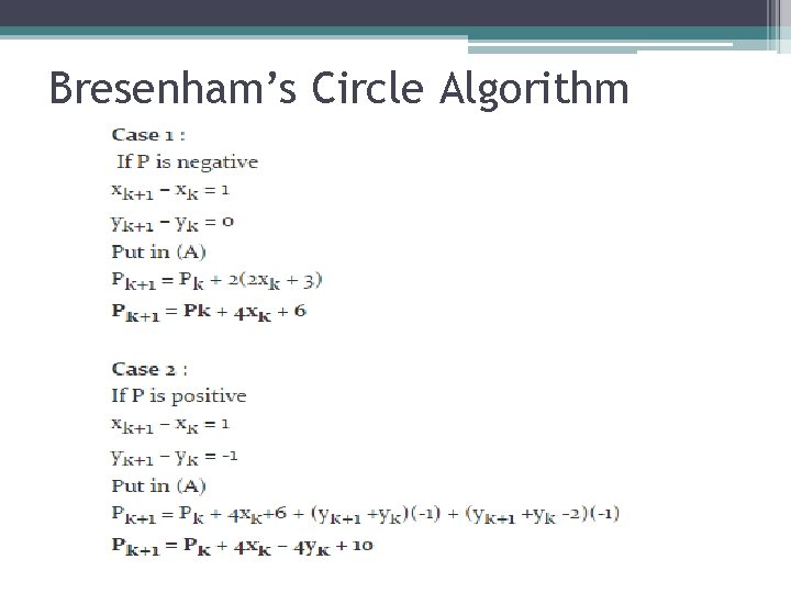 Bresenham’s Circle Algorithm 