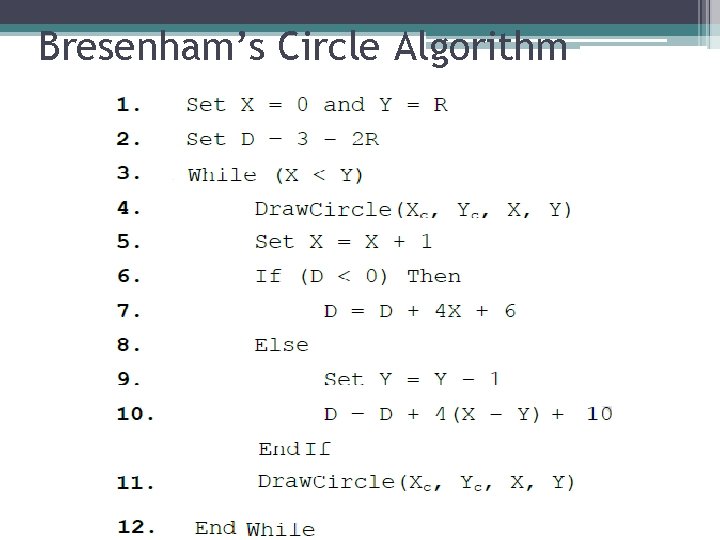 Bresenham’s Circle Algorithm 