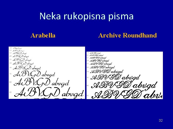 Neka rukopisna pisma Arabella Archive Roundhand 32 