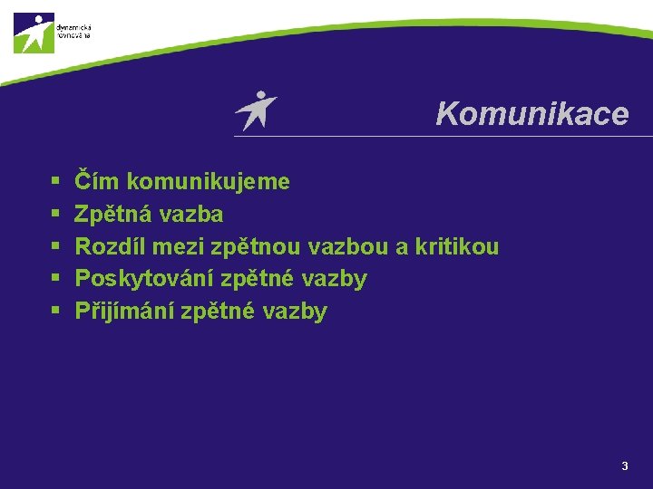 Komunikace § § § Čím komunikujeme Zpětná vazba Rozdíl mezi zpětnou vazbou a kritikou