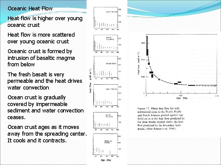 Oceanic Heat Flow Heat flow is higher over young oceanic crust Heat flow is