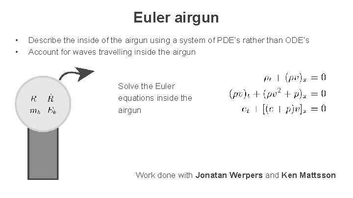 Euler airgun • • Describe the inside of the airgun using a system of