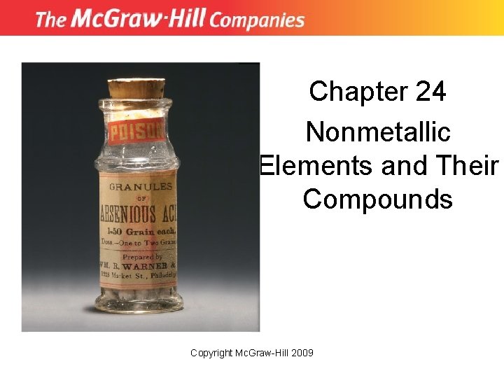 Insert picture from First page of chapter Chapter 24 Nonmetallic Elements and Their Compounds Insert picture from First page of chapter Chapter 24 Nonmetallic Elements and Their Compounds