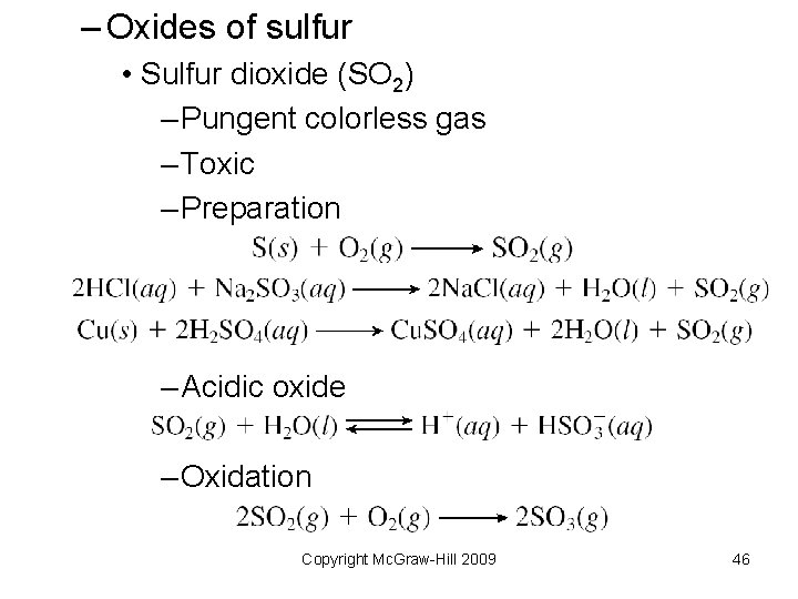 – Oxides of sulfur • Sulfur dioxide (SO 2) – Pungent colorless gas – – Oxides of sulfur • Sulfur dioxide (SO 2) – Pungent colorless gas –