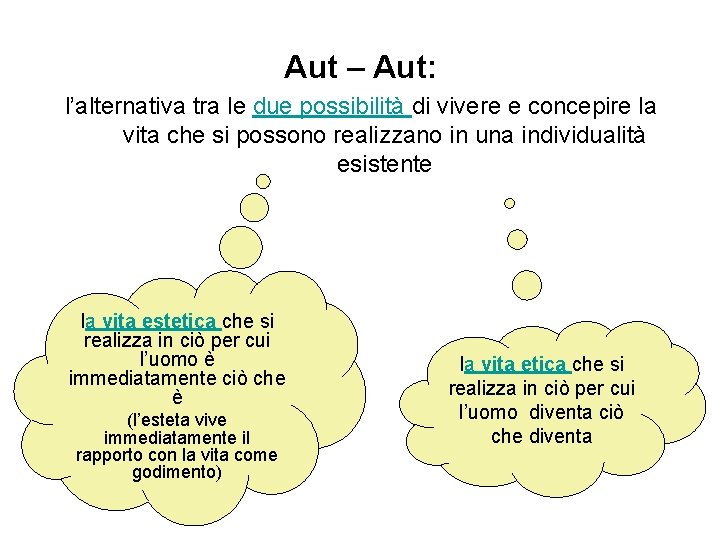 Aut – Aut: l’alternativa tra le due possibilità di vivere e concepire la vita