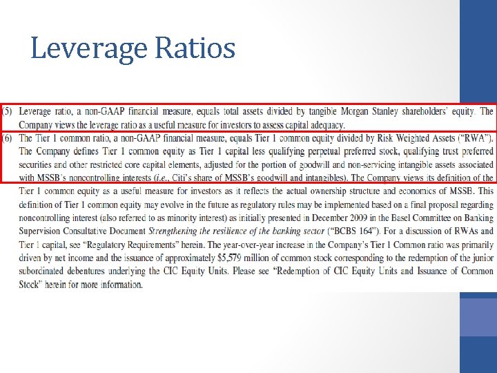 Leverage Ratios 