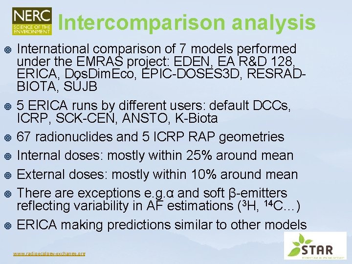 Intercomparison analysis ¥ ¥ ¥ ¥ International comparison of 7 models performed under the Intercomparison analysis ¥ ¥ ¥ ¥ International comparison of 7 models performed under the