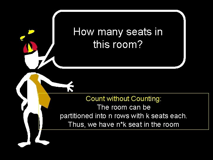 How many seats in this room? Count without Counting: The room can be partitioned