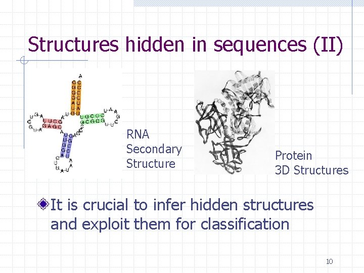 Structures hidden in sequences (II) RNA Secondary Structure Protein 3 D Structures It is Structures hidden in sequences (II) RNA Secondary Structure Protein 3 D Structures It is