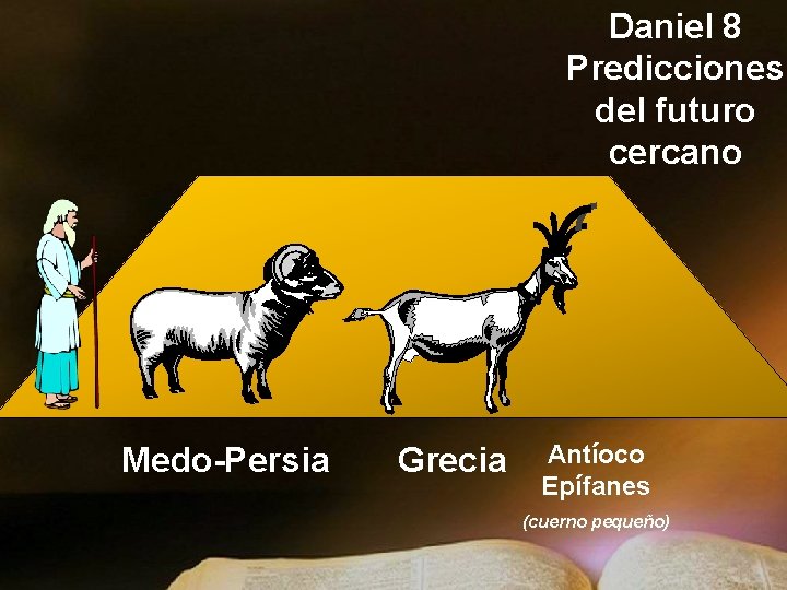 Daniel 8 Predicciones del futuro cercano Medo-Persia Grecia Antíoco Epífanes (cuerno pequeño) Daniel 8 Predicciones del futuro cercano Medo-Persia Grecia Antíoco Epífanes (cuerno pequeño)