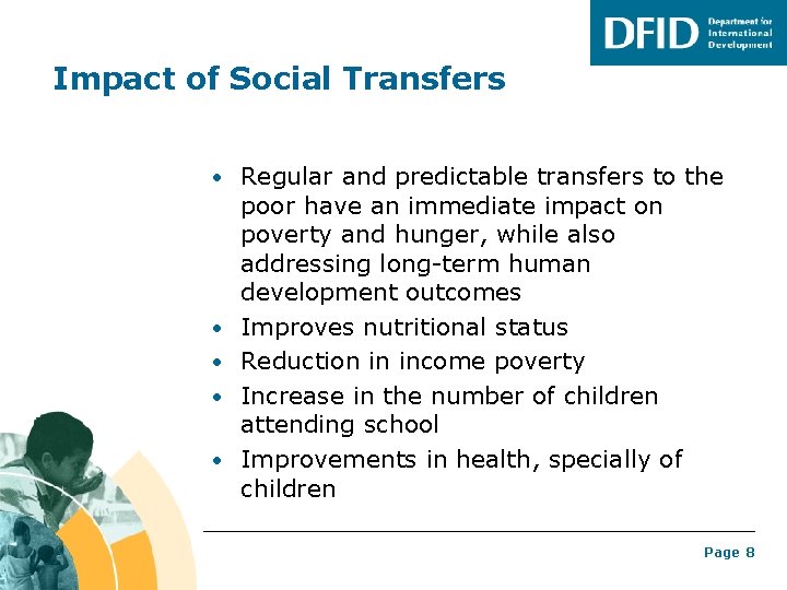 Impact of Social Transfers • Regular and predictable transfers to the • • poor Impact of Social Transfers • Regular and predictable transfers to the • • poor