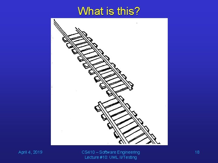 What is this? April 4, 2019 CS 410 – Software Engineering Lecture #10: UML