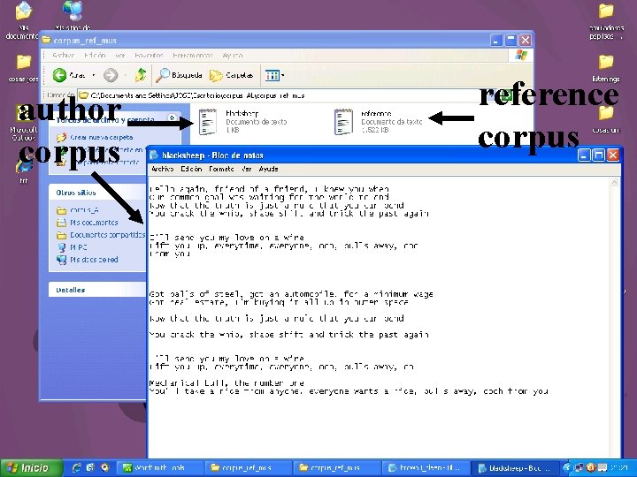 author corpus reference corpus 