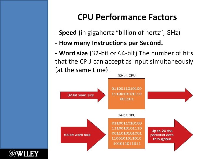 CPU Performance Factors - Speed (in gigahertz “billion of hertz”, GHz) - How many CPU Performance Factors - Speed (in gigahertz “billion of hertz”, GHz) - How many