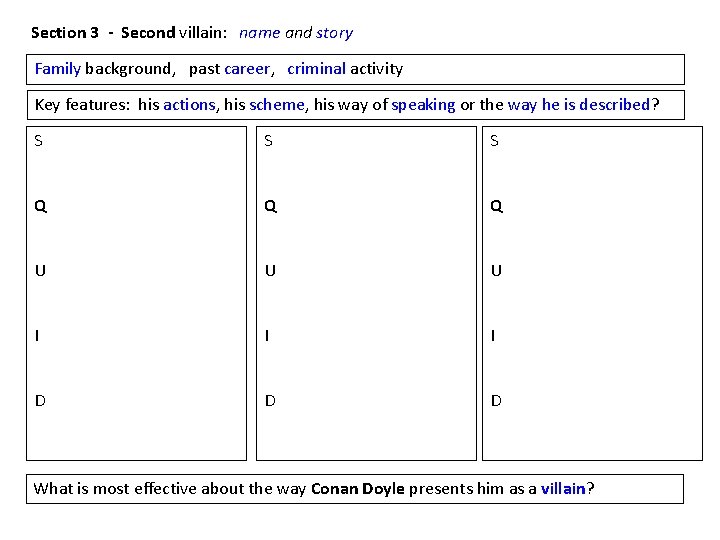 Section 3 - Second villain: name and story Family background, past career, criminal activity