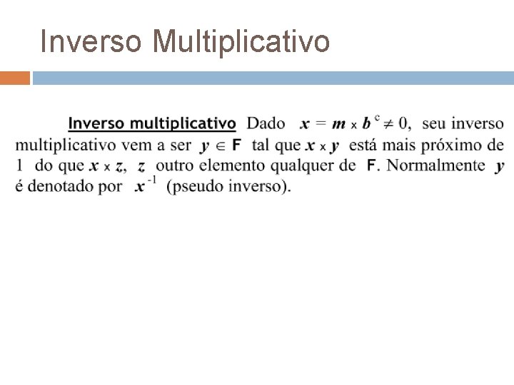 Inverso Multiplicativo 